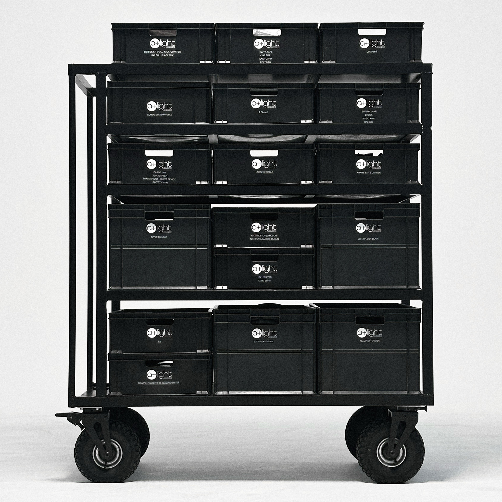 Euro Crate Cart - 3 x 2lg 2sm studio cart, detail view 2